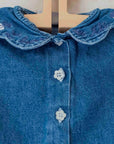 חולצת ג׳ינס עם רקמות של מסיבת תה | 6-9 חודשים