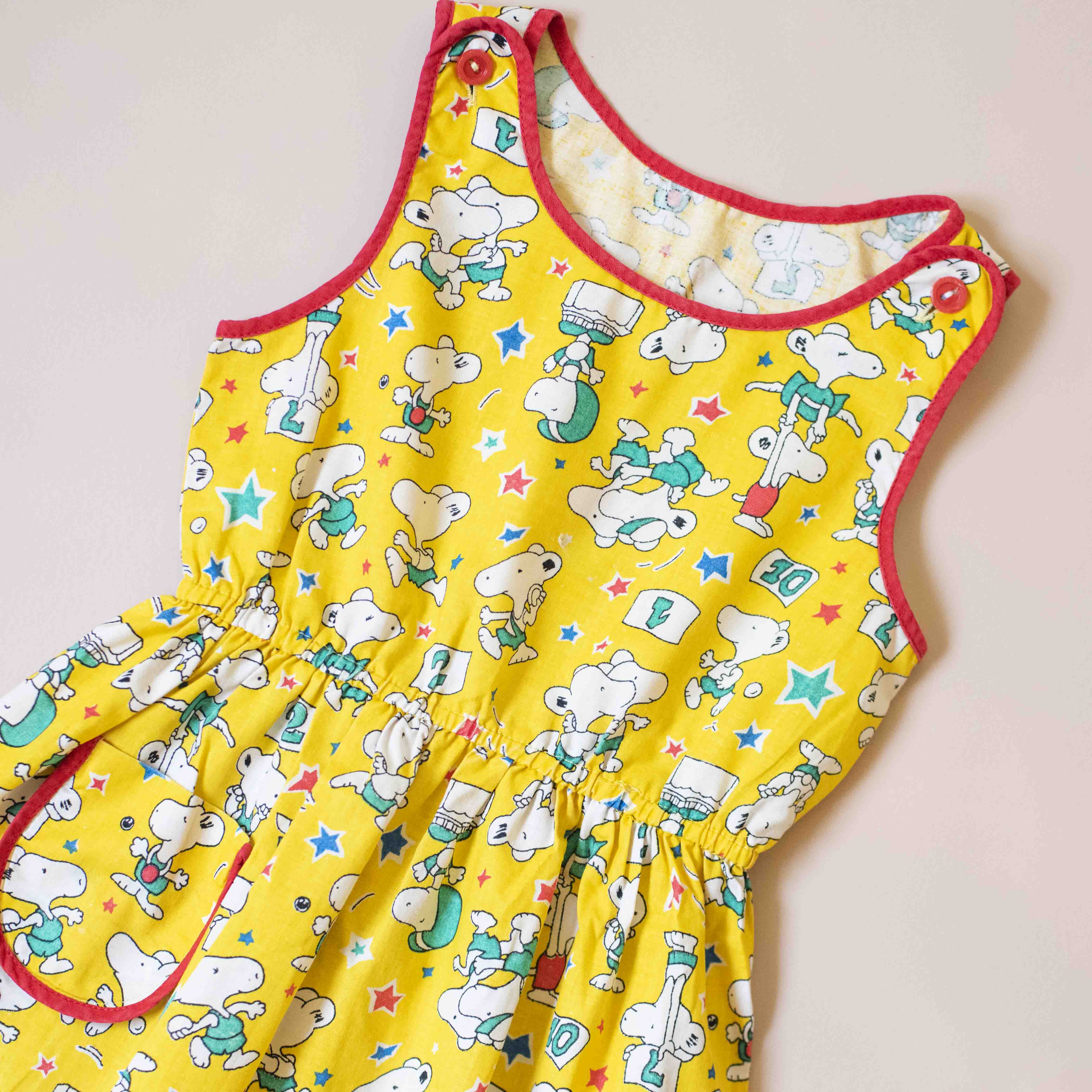 שמלה צהובה עם עכברונים מתוקים | 4-5 שנים