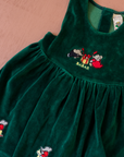 שמלת קטיפה ירוקה עם המלך בבר | 18-24 חודשים