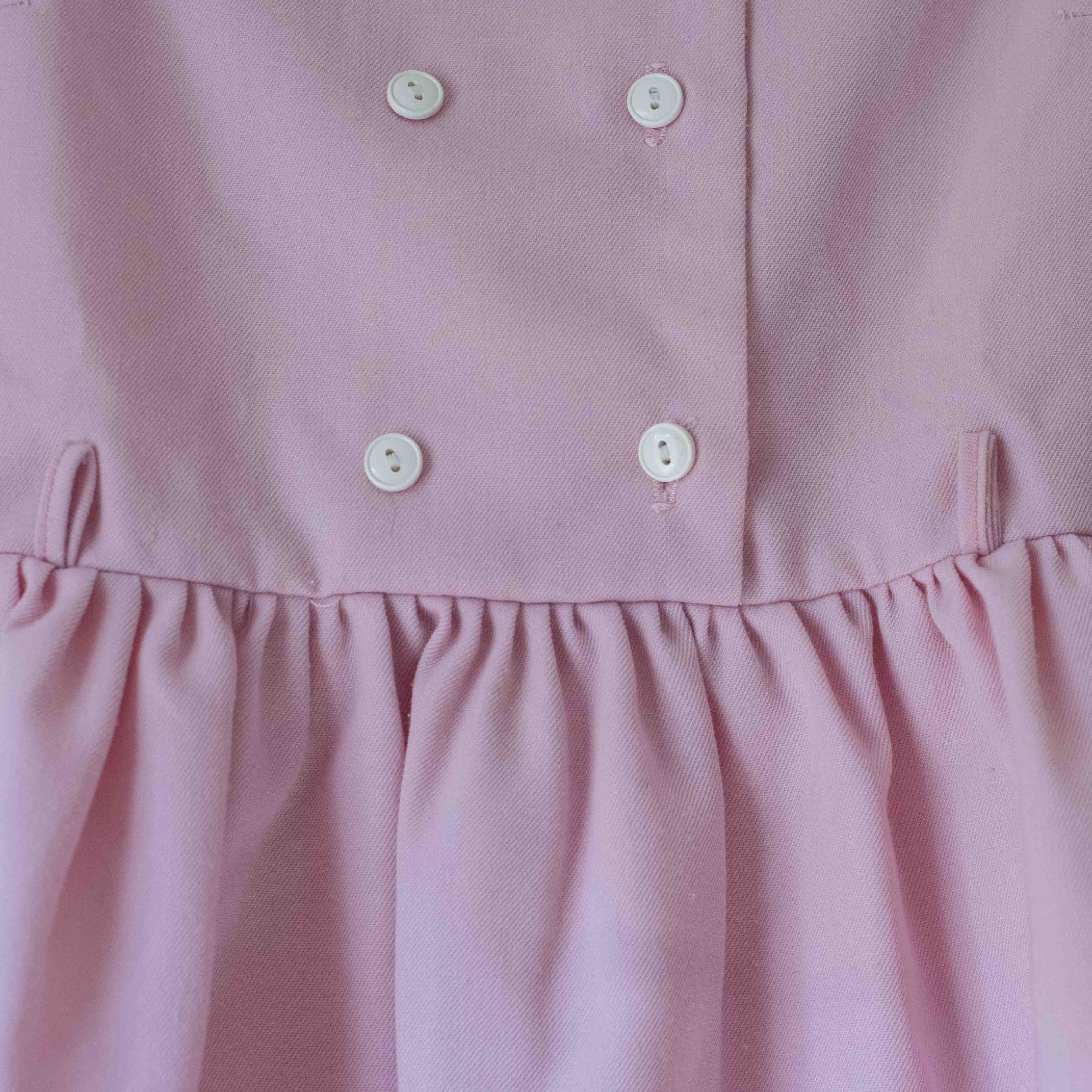 שמלה ורודה עם כפתורים לבנים | 18-24 חודשים