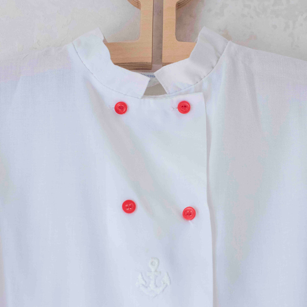 White shirt with embroidered anchors | 10-11 years