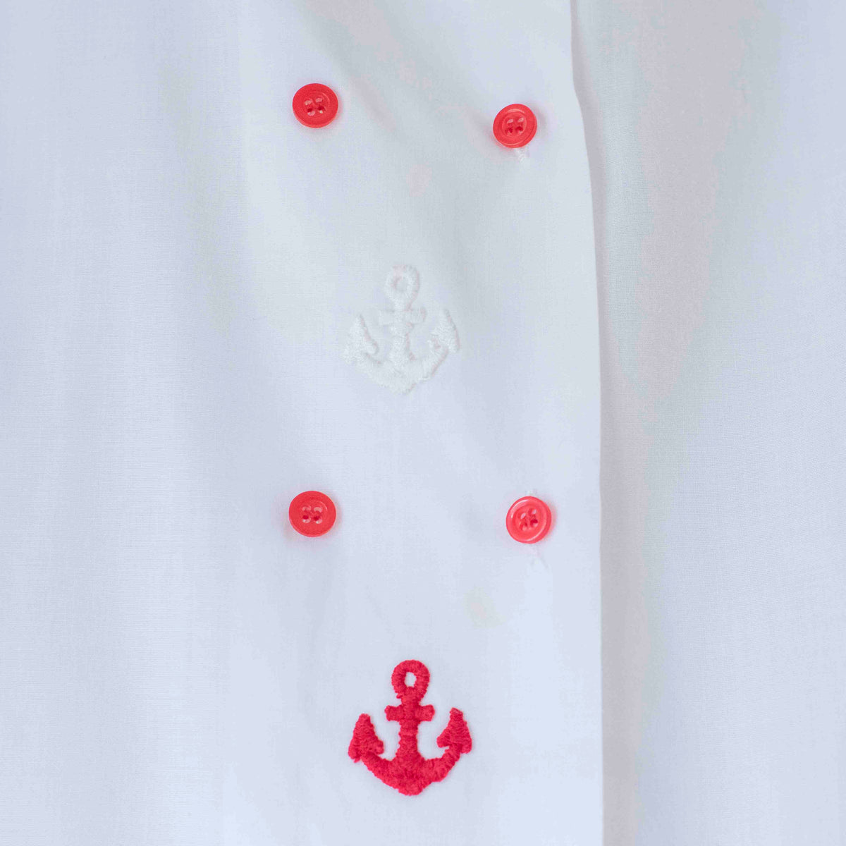 White shirt with embroidered anchors | 10-11 years