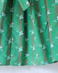 שמלה ירוקה פרחונית בשילוב תחרה | 6-7 שנים