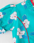 חצאית וחולצה בטורקיז עם פרחים | 4-5 שנים