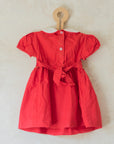 שמלה אדומה עם רקמת ילדים - oda-paam.com