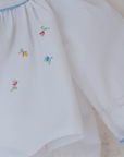 חולצה לבנה עם פרחים רקומים | 3-6 חודשים