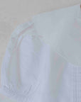 חולצה לבנה חגיגית עם צווארון פרחוני רקום | 12-13 שנים