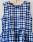 שמלה משובצת בכחול ולבן | 8-9 שנים