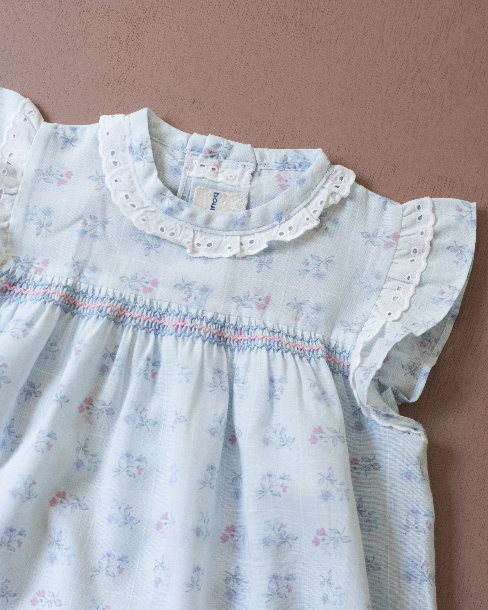 שמלה בגווני פסטל עם משבצות ופרחים | 9-12 חודשים
