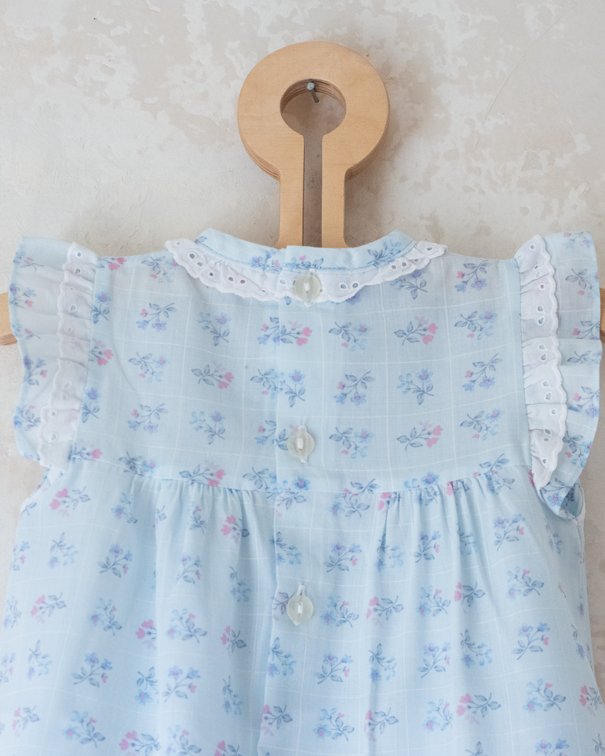 Pastel dress with checks and flowers | 9-12 months