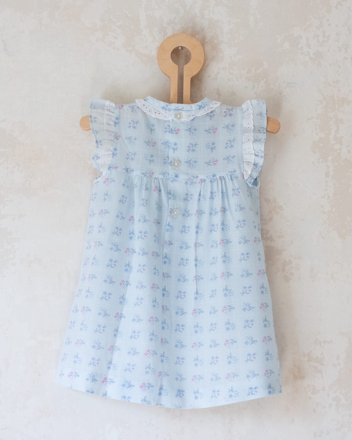 Pastel dress with checks and flowers | 9-12 months