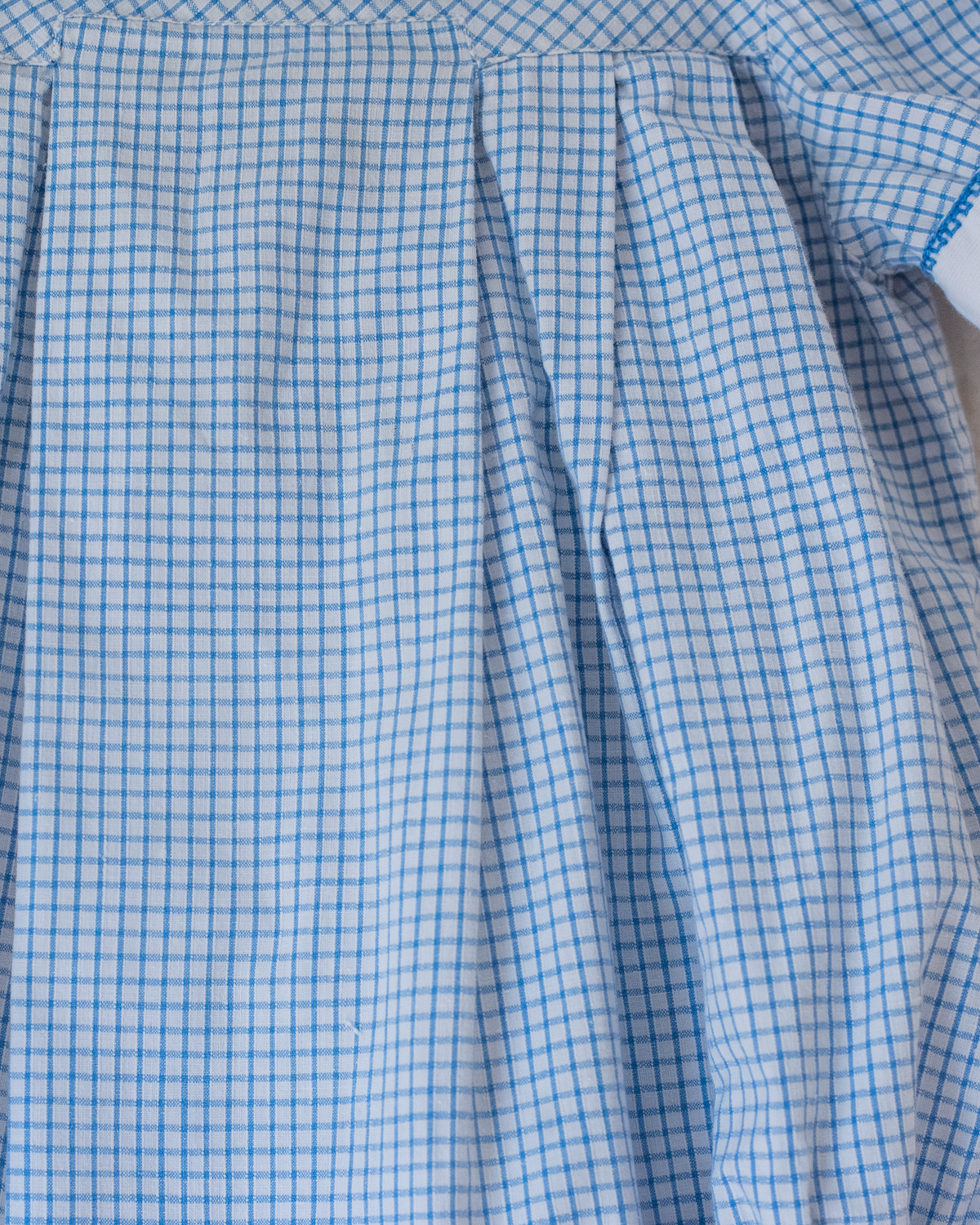 Light blue and white plaid romper | 12-18 months