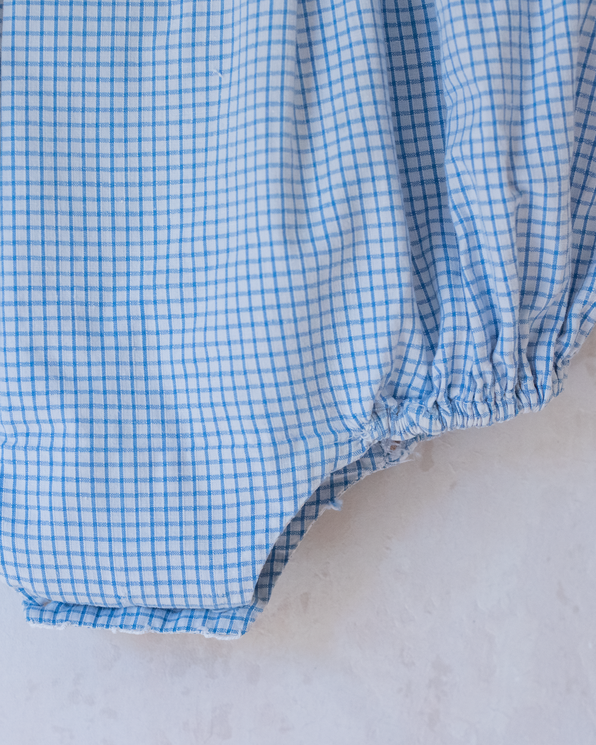 Light blue and white plaid romper | 12-18 months