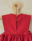 שמלה אדומה עם רקמת ילדים - oda-paam.com