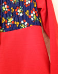 שמלת רטרו אדומה שרוולים ארוכים - oda-paam.com