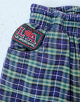 מכנסי וינטג׳ משובצות כחול ירוק - oda-paam.com